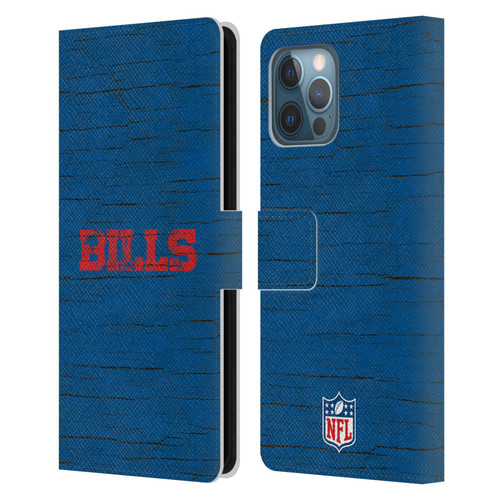 NFL Buffalo Bills Logo Distressed Look Leather Book Wallet Case Cover For Apple iPhone 12 Pro Max