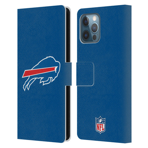 NFL Buffalo Bills Logo Plain Leather Book Wallet Case Cover For Apple iPhone 12 Pro Max