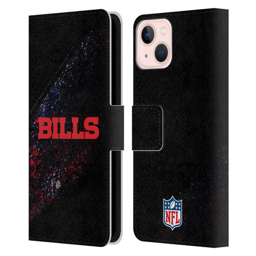 NFL Buffalo Bills Logo Blur Leather Book Wallet Case Cover For Apple iPhone 13