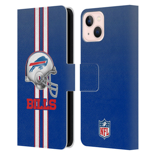 NFL Buffalo Bills Logo Helmet Leather Book Wallet Case Cover For Apple iPhone 13