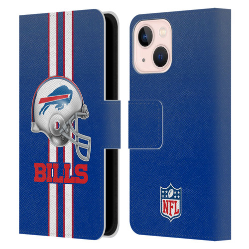 NFL Buffalo Bills Logo Helmet Leather Book Wallet Case Cover For Apple iPhone 13 Mini