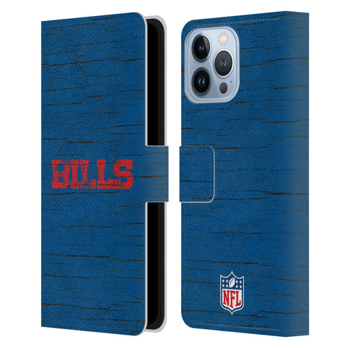 NFL Buffalo Bills Logo Distressed Look Leather Book Wallet Case Cover For Apple iPhone 13 Pro Max