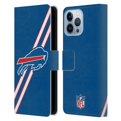 NFL Buffalo Bills Logo Stripes Leather Book Wallet Case Cover For Apple iPhone 13 Pro Max