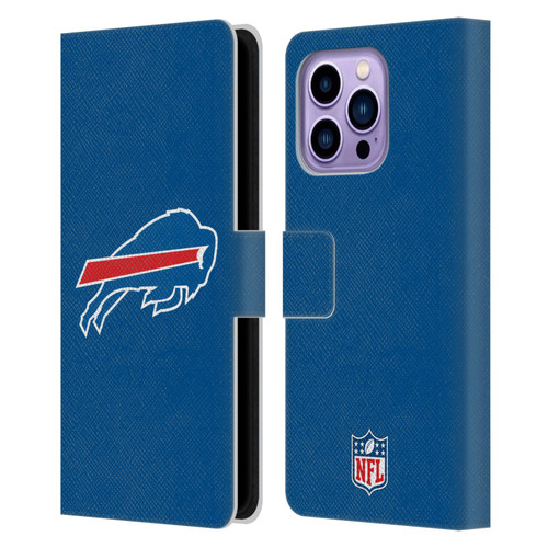 NFL Buffalo Bills Logo Plain Leather Book Wallet Case Cover For Apple iPhone 14 Pro Max