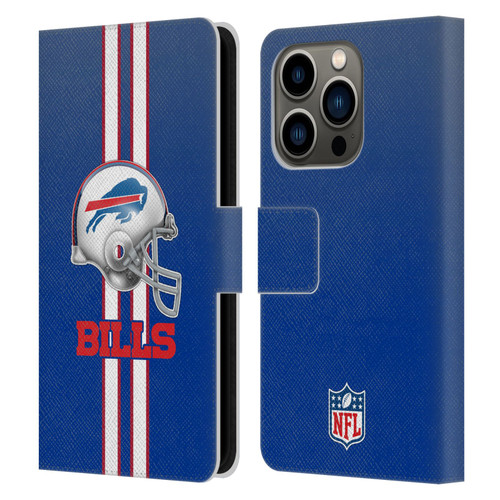 NFL Buffalo Bills Logo Helmet Leather Book Wallet Case Cover For Apple iPhone 14 Pro