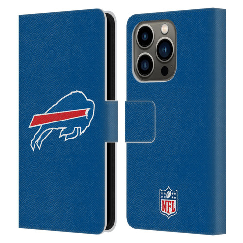 NFL Buffalo Bills Logo Plain Leather Book Wallet Case Cover For Apple iPhone 14 Pro