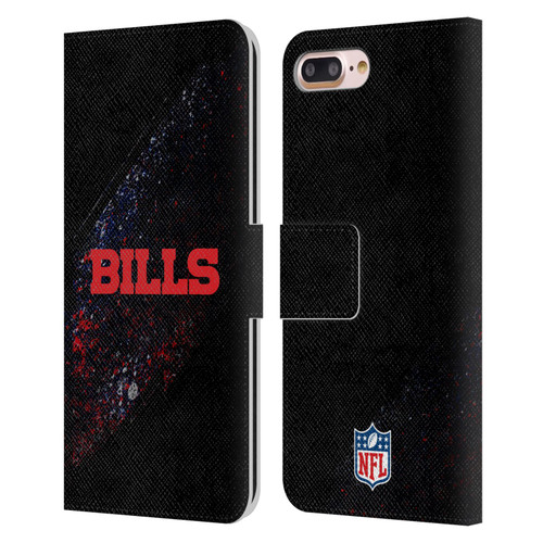 NFL Buffalo Bills Logo Blur Leather Book Wallet Case Cover For Apple iPhone 7 Plus / iPhone 8 Plus