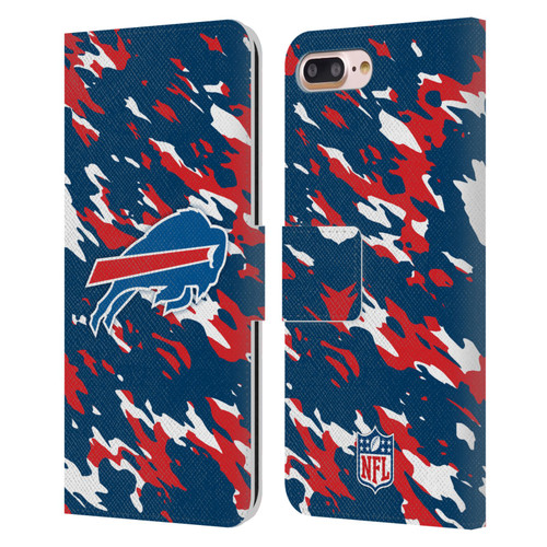 NFL Buffalo Bills Logo Camou Leather Book Wallet Case Cover For Apple iPhone 7 Plus / iPhone 8 Plus