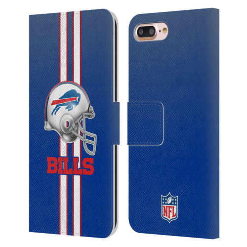 NFL Buffalo Bills Logo Helmet Leather Book Wallet Case Cover For Apple iPhone 7 Plus / iPhone 8 Plus