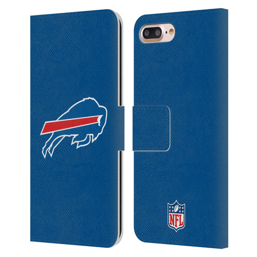 NFL Buffalo Bills Logo Plain Leather Book Wallet Case Cover For Apple iPhone 7 Plus / iPhone 8 Plus