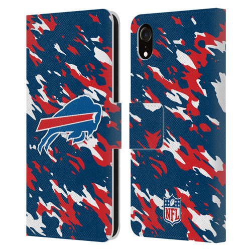 NFL Buffalo Bills Logo Camou Leather Book Wallet Case Cover For Apple iPhone XR