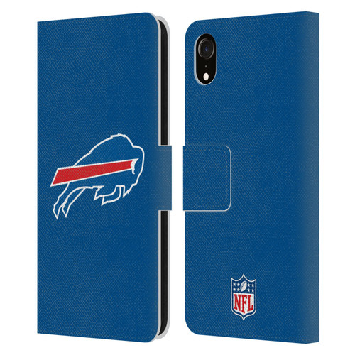NFL Buffalo Bills Logo Plain Leather Book Wallet Case Cover For Apple iPhone XR