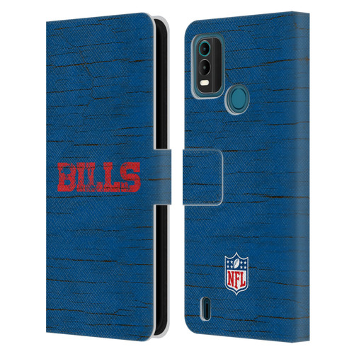 NFL Buffalo Bills Logo Distressed Look Leather Book Wallet Case Cover For Nokia G11 Plus