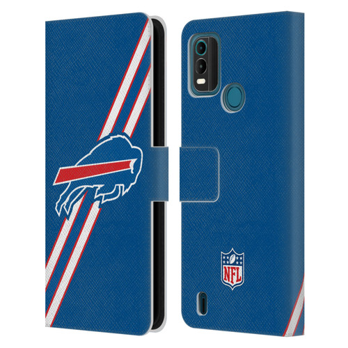 NFL Buffalo Bills Logo Stripes Leather Book Wallet Case Cover For Nokia G11 Plus