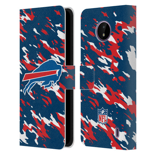 NFL Buffalo Bills Logo Camou Leather Book Wallet Case Cover For Nokia C10 / C20