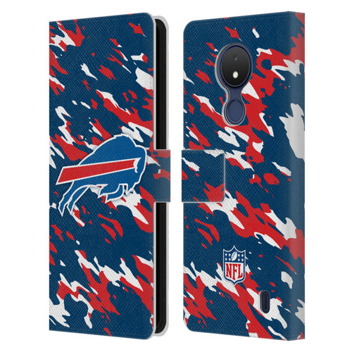 NFL Buffalo Bills Logo Camou Leather Book Wallet Case Cover For Nokia C21