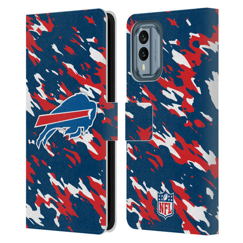 NFL Buffalo Bills Logo Camou Leather Book Wallet Case Cover For Nokia X30