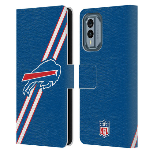NFL Buffalo Bills Logo Stripes Leather Book Wallet Case Cover For Nokia X30