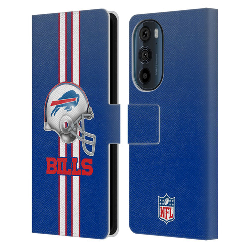 NFL Buffalo Bills Logo Helmet Leather Book Wallet Case Cover For Motorola Edge 30