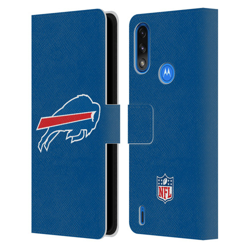 NFL Buffalo Bills Logo Plain Leather Book Wallet Case Cover For Motorola Moto E7 Power / Moto E7i Power