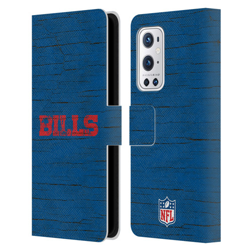 NFL Buffalo Bills Logo Distressed Look Leather Book Wallet Case Cover For OnePlus 9 Pro