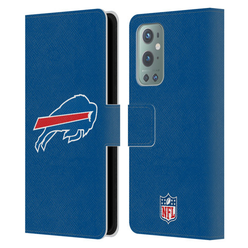 NFL Buffalo Bills Logo Plain Leather Book Wallet Case Cover For OnePlus 9