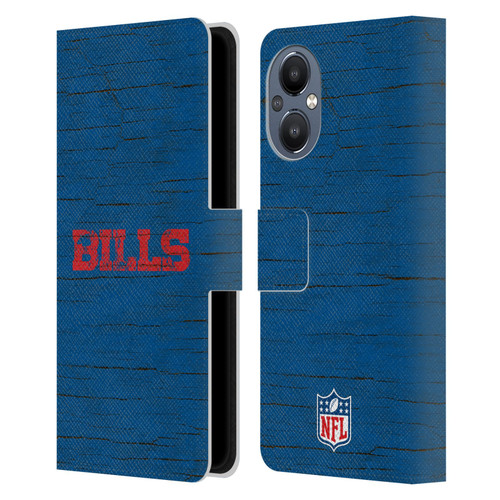 NFL Buffalo Bills Logo Distressed Look Leather Book Wallet Case Cover For OnePlus Nord N20 5G