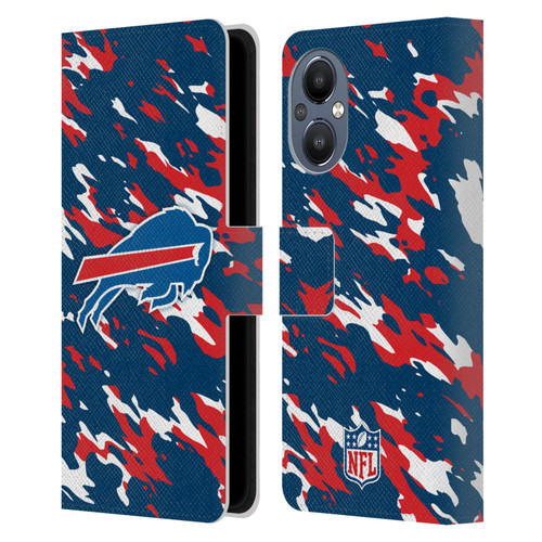 NFL Buffalo Bills Logo Camou Leather Book Wallet Case Cover For OnePlus Nord N20 5G