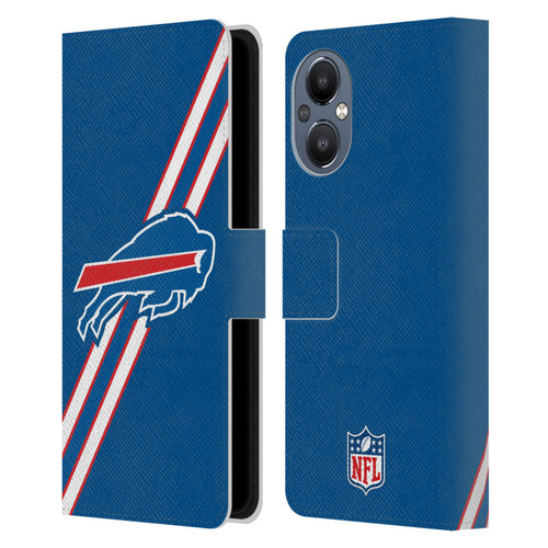 NFL Buffalo Bills Logo Stripes Leather Book Wallet Case Cover For OnePlus Nord N20 5G