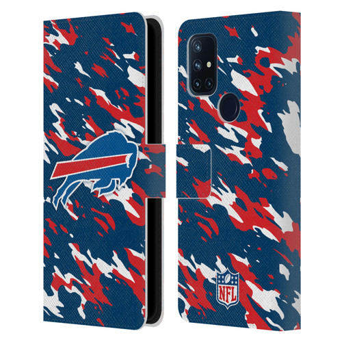 NFL Buffalo Bills Logo Camou Leather Book Wallet Case Cover For OnePlus Nord N10 5G