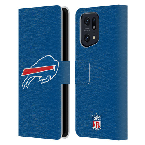 NFL Buffalo Bills Logo Plain Leather Book Wallet Case Cover For OPPO Find X5 Pro