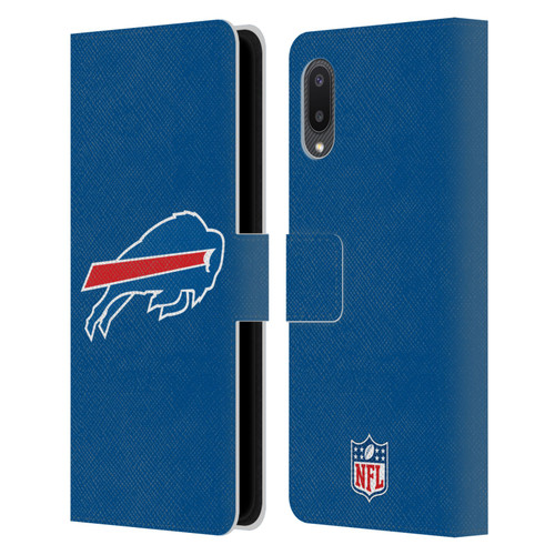 NFL Buffalo Bills Logo Plain Leather Book Wallet Case Cover For Samsung Galaxy A02/M02 (2021)
