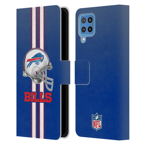 NFL Buffalo Bills Logo Helmet Leather Book Wallet Case Cover For Samsung Galaxy F22 (2021)
