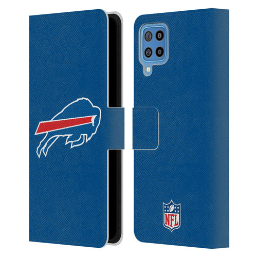 NFL Buffalo Bills Logo Plain Leather Book Wallet Case Cover For Samsung Galaxy F22 (2021)