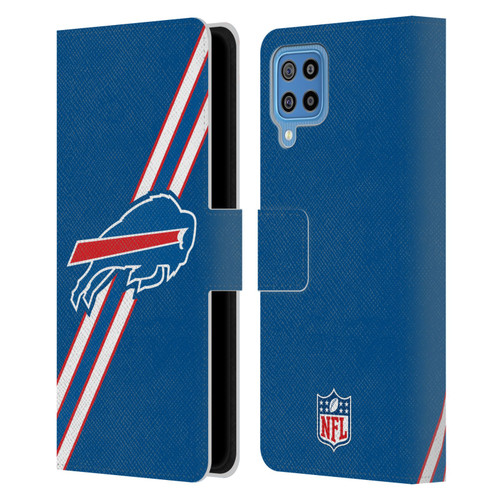 NFL Buffalo Bills Logo Stripes Leather Book Wallet Case Cover For Samsung Galaxy F22 (2021)