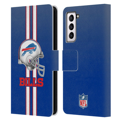 NFL Buffalo Bills Logo Helmet Leather Book Wallet Case Cover For Samsung Galaxy S21 5G