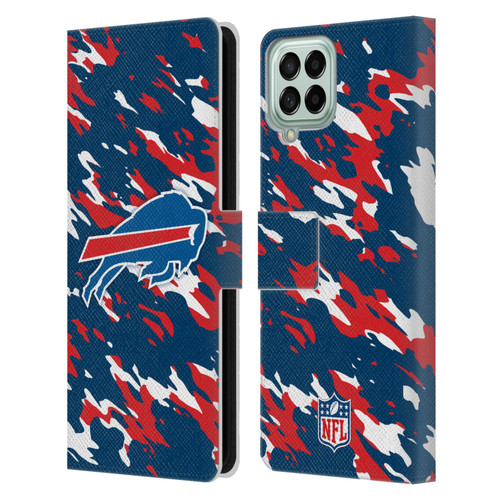NFL Buffalo Bills Logo Camou Leather Book Wallet Case Cover For Samsung Galaxy M53 (2022)