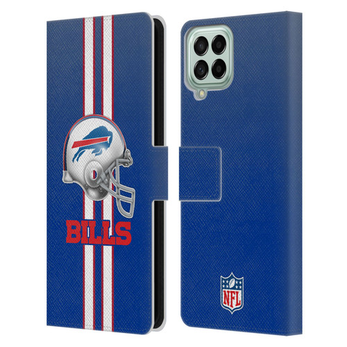 NFL Buffalo Bills Logo Helmet Leather Book Wallet Case Cover For Samsung Galaxy M53 (2022)