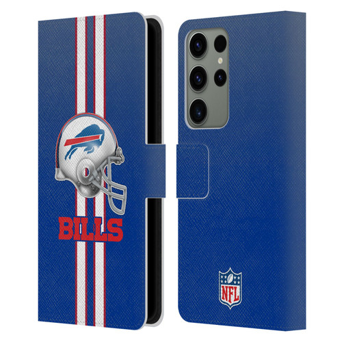 NFL Buffalo Bills Logo Helmet Leather Book Wallet Case Cover For Samsung Galaxy S23 Ultra 5G