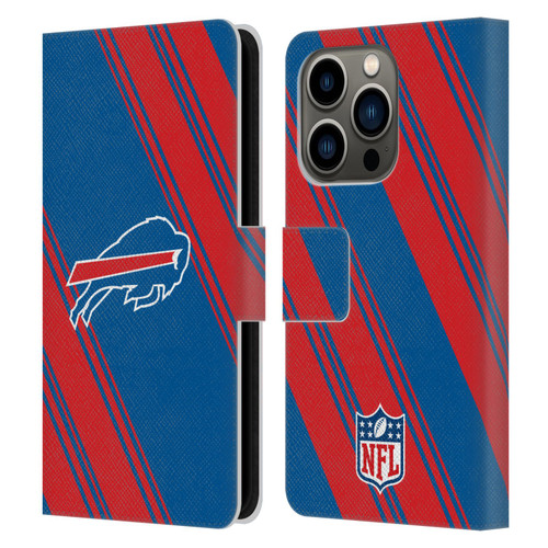 NFL Buffalo Bills Artwork Stripes Leather Book Wallet Case Cover For Apple iPhone 14 Pro