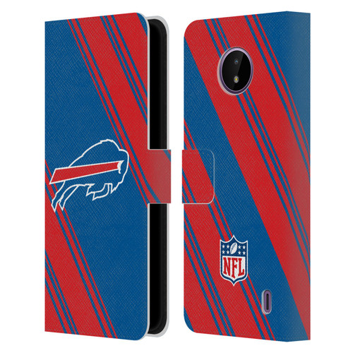 NFL Buffalo Bills Artwork Stripes Leather Book Wallet Case Cover For Nokia C10 / C20