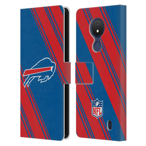 NFL Buffalo Bills Artwork Stripes Leather Book Wallet Case Cover For Nokia C21