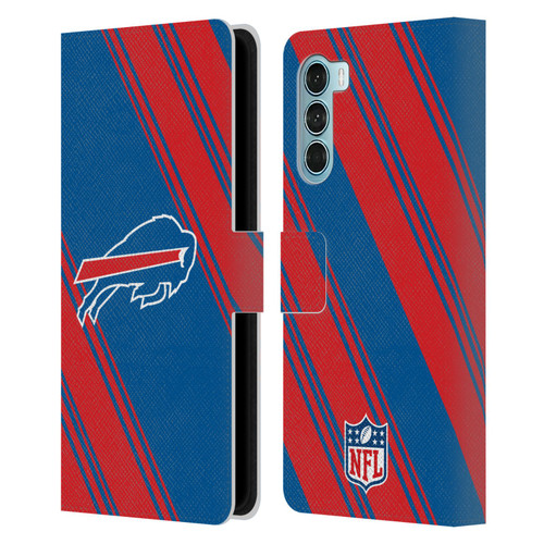 NFL Buffalo Bills Artwork Stripes Leather Book Wallet Case Cover For Motorola Edge S30 / Moto G200 5G
