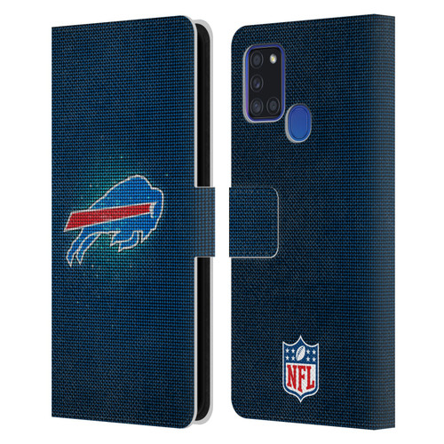 NFL Buffalo Bills Artwork LED Leather Book Wallet Case Cover For Samsung Galaxy A21s (2020)