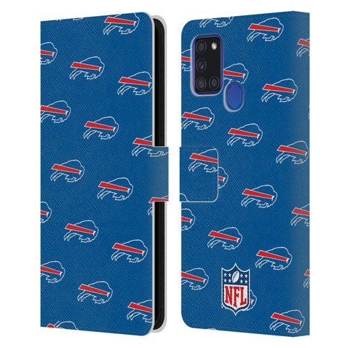 NFL Buffalo Bills Artwork Patterns Leather Book Wallet Case Cover For Samsung Galaxy A21s (2020)