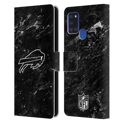 NFL Buffalo Bills Artwork Marble Leather Book Wallet Case Cover For Samsung Galaxy A21s (2020)