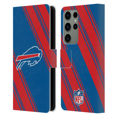 NFL Buffalo Bills Artwork Stripes Leather Book Wallet Case Cover For Samsung Galaxy S23 Ultra 5G