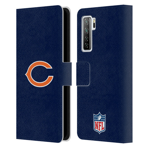 NFL Chicago Bears Logo Plain Leather Book Wallet Case Cover For Huawei Nova 7 SE/P40 Lite 5G
