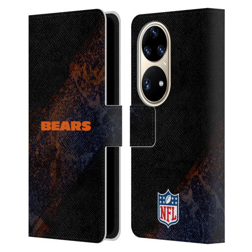 NFL Chicago Bears Logo Blur Leather Book Wallet Case Cover For Huawei P50 Pro