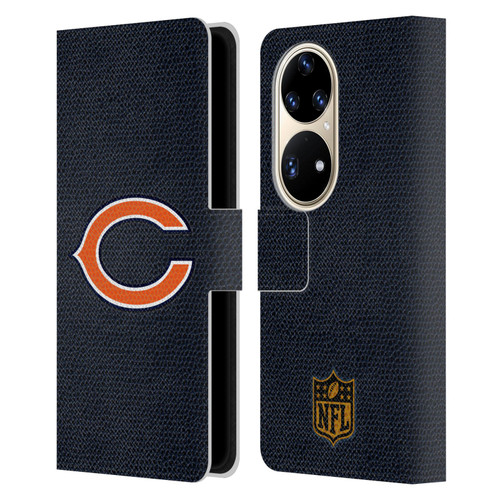 NFL Chicago Bears Logo Football Leather Book Wallet Case Cover For Huawei P50 Pro